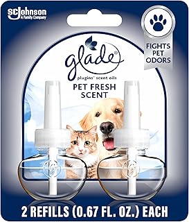 Glade PlugIns Refills Air Freshener, Pet Fresh Scent, Scented and Essential Oils for Home and Bathroom, 1.34 Fl Oz (Pack of 6)