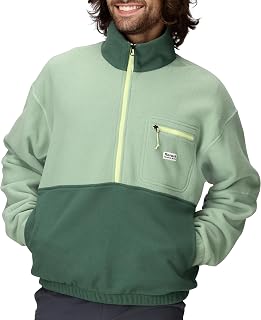 MARMOT Men's Retro Rocklin 1/2 Fleece Jacket, Agate Green/Juniper Green, Small