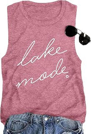 Lake Mode Tank Tops Women Lake Life Summer Vacation Funny Vest