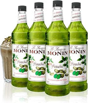 Monin Pistachio Syrup for Drinks - 1 liter / 33.8 fl oz (4 Pack)
