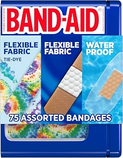 BAND-AID Brand Adhesive Bandages Variety Pack Tin, Assorted, 75 Count