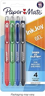 Paper Mate InkJoy Pens, Gel Pens, Medium Point (0.7mm), Assorted, 4 Count