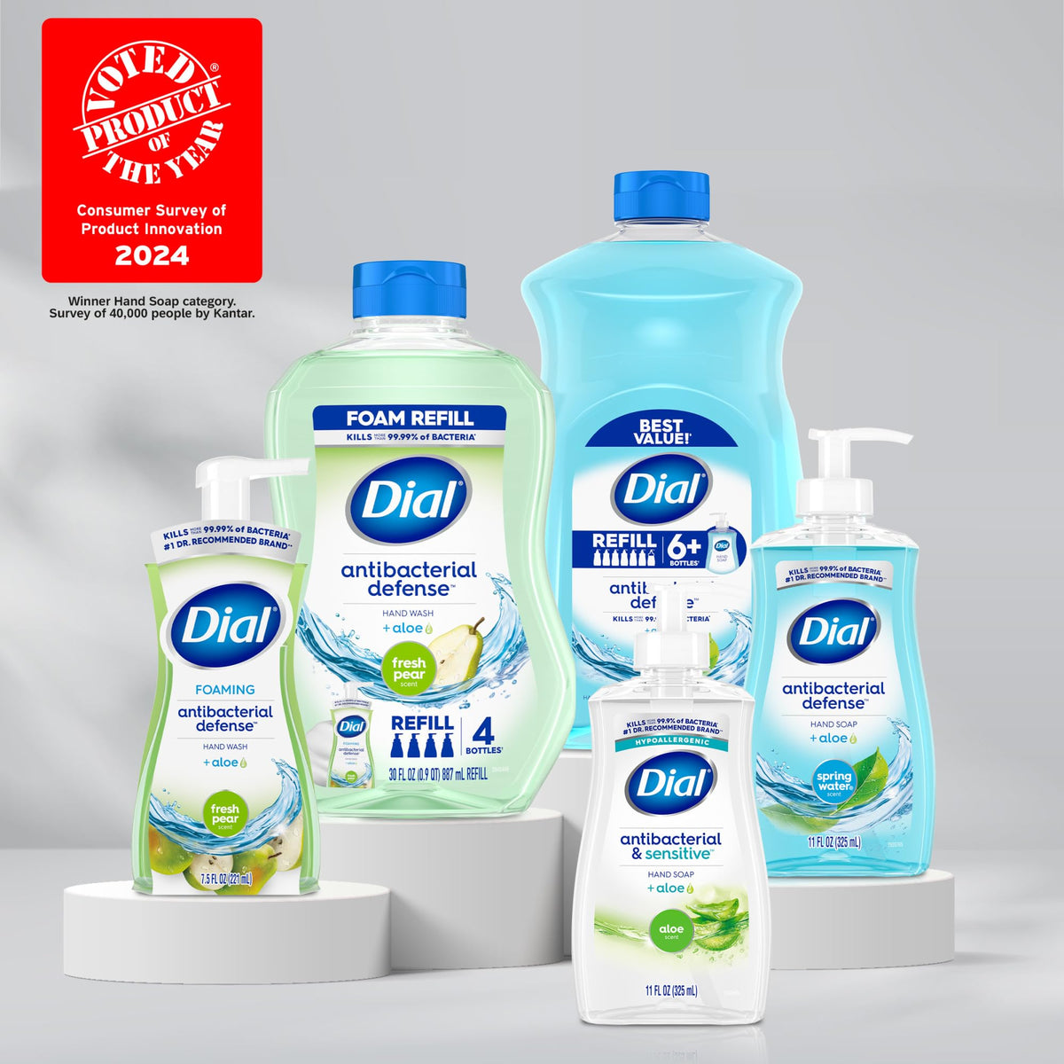 Liquid Hand Soap by Dial – 7.5 Fl Oz (Pack of 4), Rosa, Pack of 4, Model 907279