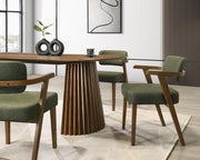 Sacks - Mid-Century Modern Herringbone Walnut Dining Table by Limari Home – Rubberwood, Walnut, Model LIM-85577