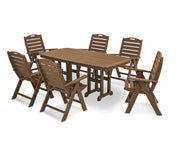 ® Nautical Dining Set by Polywood – Onesize, High Density Polyethylene, Teak, Pack of 7, Model PWS125-1-TE