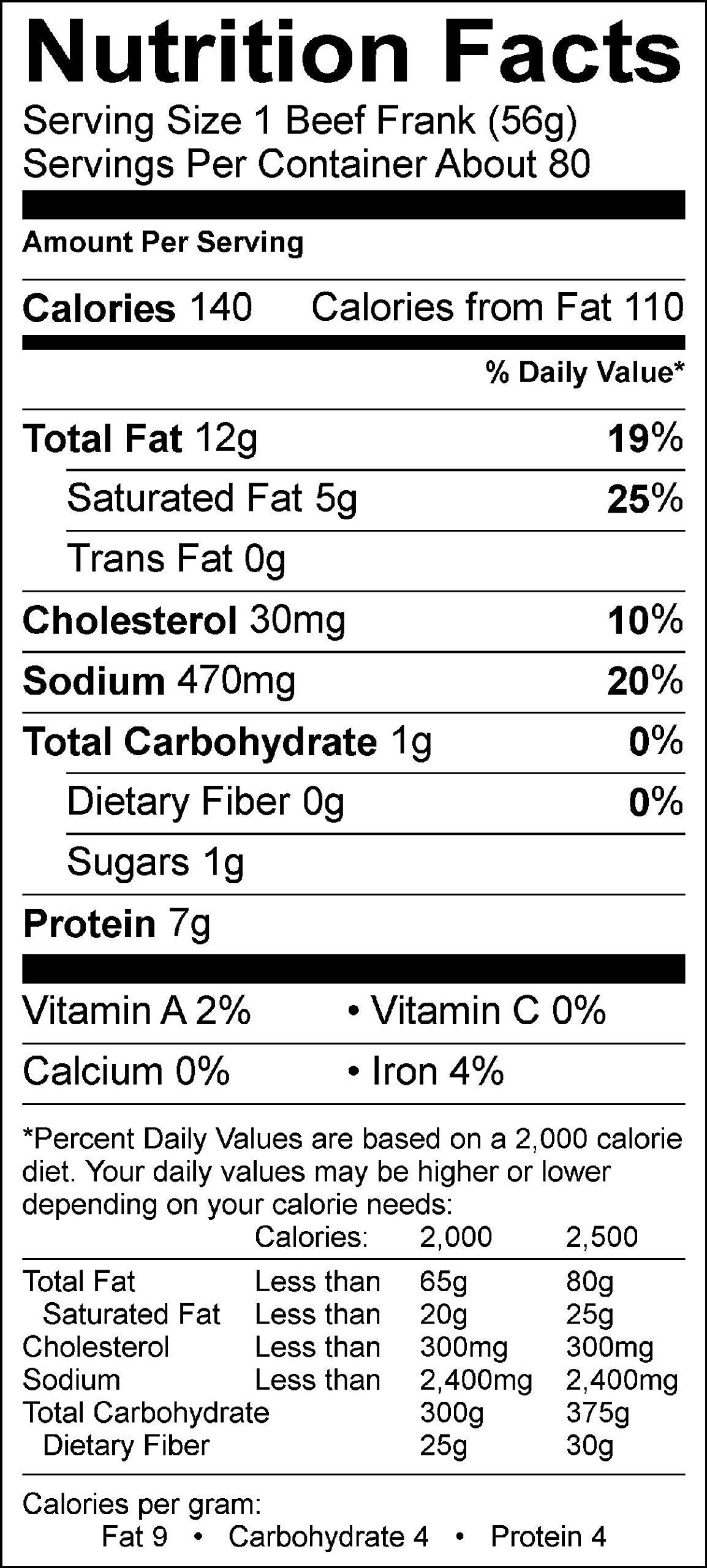 Vienna® Beef Natural Casing Franks 6" 8:1 10 lbs. (Approximately 80 count) by Vienna Beef – 8 per pound, Pack of 80