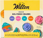 Wilton Neon Gel Food Coloring Set, Vibrant Gel-Based, 4-Count