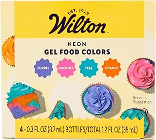 Wilton Neon Gel Food Coloring Set, Vibrant Gel-Based, 4-Count
