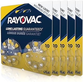 Rayovac L10ZA-80ZM Mercury Free Hearing Aid Battery, Size 10, 80- Count
