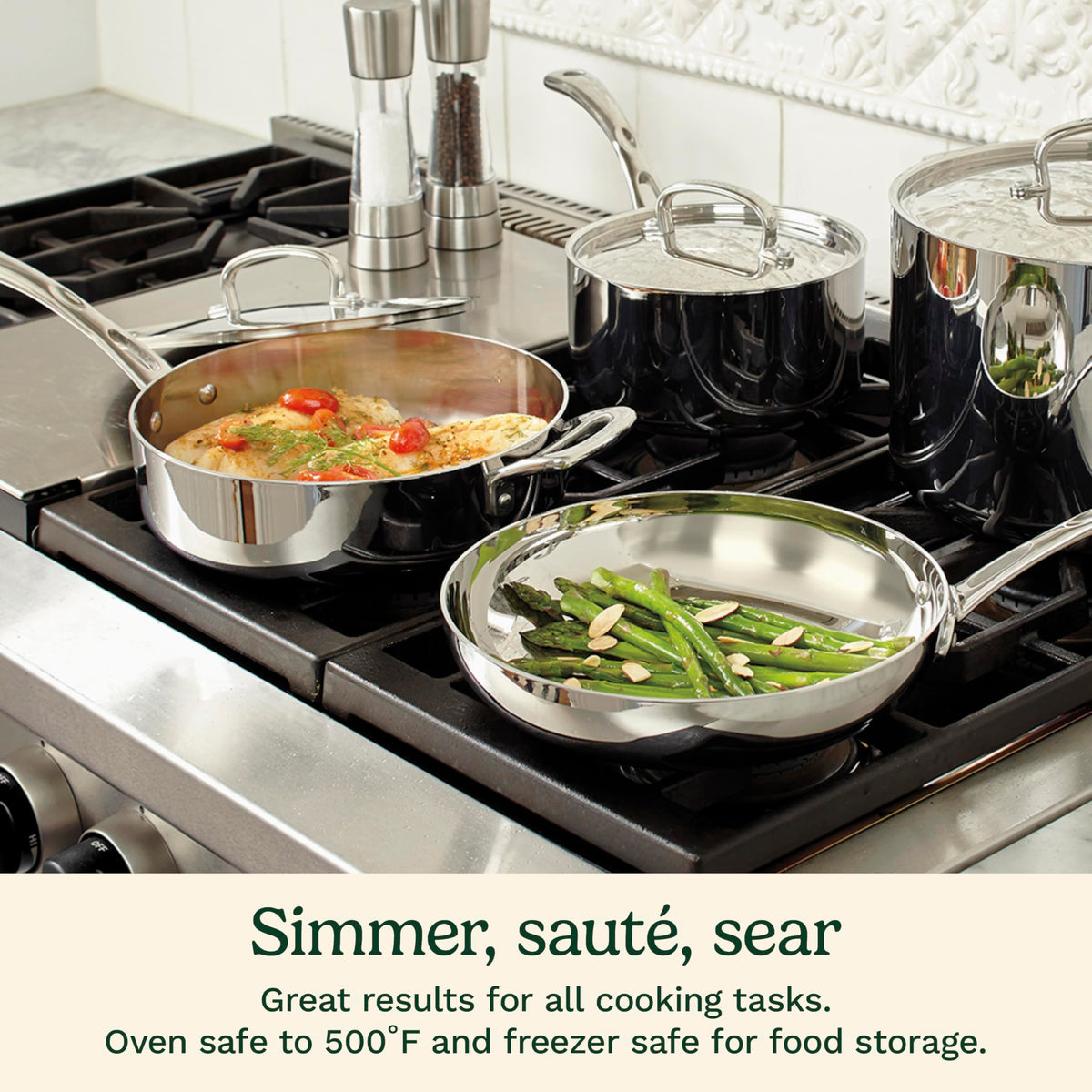 French Classic Tri-Ply Stainless 13-Piece Cookware Set by Cuisinart – 13-Piece, 1.5 quarts, Stainless Steel, Silver, Model FCT-13