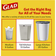 OdorShield Trash Bag by Glad – Medium, 13.0 gallons, Plastic, White, Model 78899CT