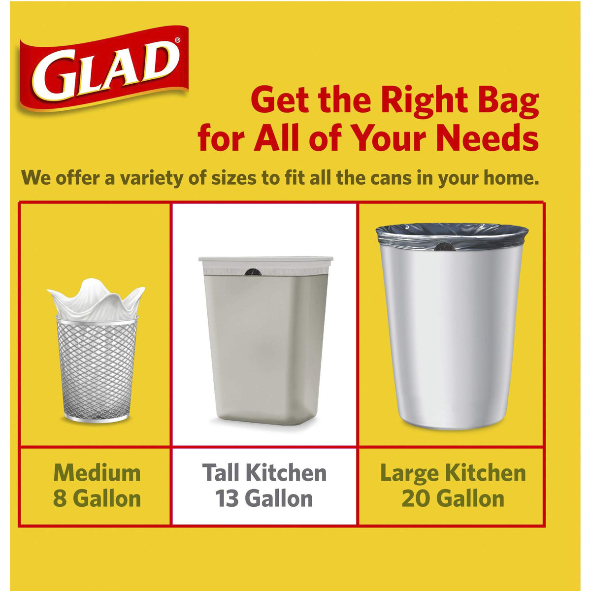 OdorShield Trash Bag by Glad – Medium, 13.0 gallons, Plastic, White, Model 78899CT