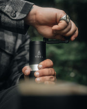 Nest Pour Over Coffee Kit + Java G25 Grinder Gift Set by VSSL – 25 Gram Gift Set, 25 grams, Stainless Steel, Black, Model B145000-000A