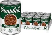 Campbell's Protein Mediterranean Lentil Soup, 16.3 Oz Can (12 Pack)