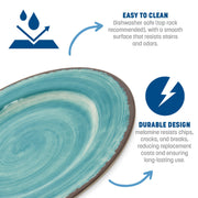 Mingle Resuable Plastic Plate Dinner Plate with Pottery Style for Home and Restaurant by Carlisle FoodService Products – Dinner Plate11 Inches, 0.49732 ounces, Melamine, Aqua