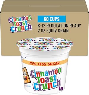 Cinnamon Toast Crunch 25% Less Sugar Cereal, Single Serve Cups, 60 Ct