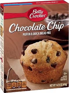 Betty Crocker Chocolate Chip Muffin & Quick Bread Mix 14.75 oz (Pack of 4)