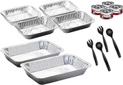 Sterno Disposable Chafing Dish Refill Kit, 2-Pack | Includes water pans, food pans, fuel, and serving utensils, for 2 full size buffet stations