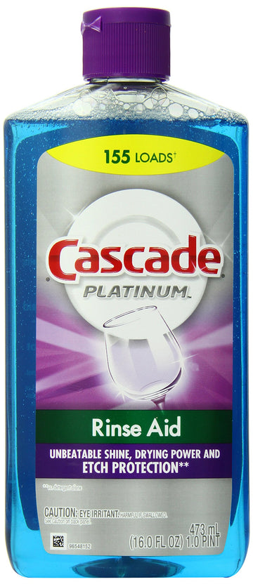 Rinse Aid Platinum Dishwasher Agent by Cascade – 16 Fl Oz (Pack of 6), Pack of 6