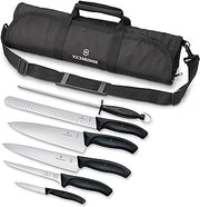 Victorinox Swiss Classic 7 Piece BBQ Set with Cutlery Roll, Black