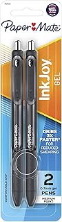 Paper Mate Inkjoy Gel Pens, Medium Point, 2-Pack, Black (1951634)
