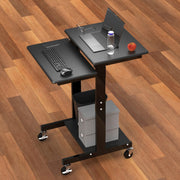 Adjustable-Height Presentation Workstation by Luxor – 24"W x 31"D x 39" to 45"H, Metal, Black, Model PS3945
