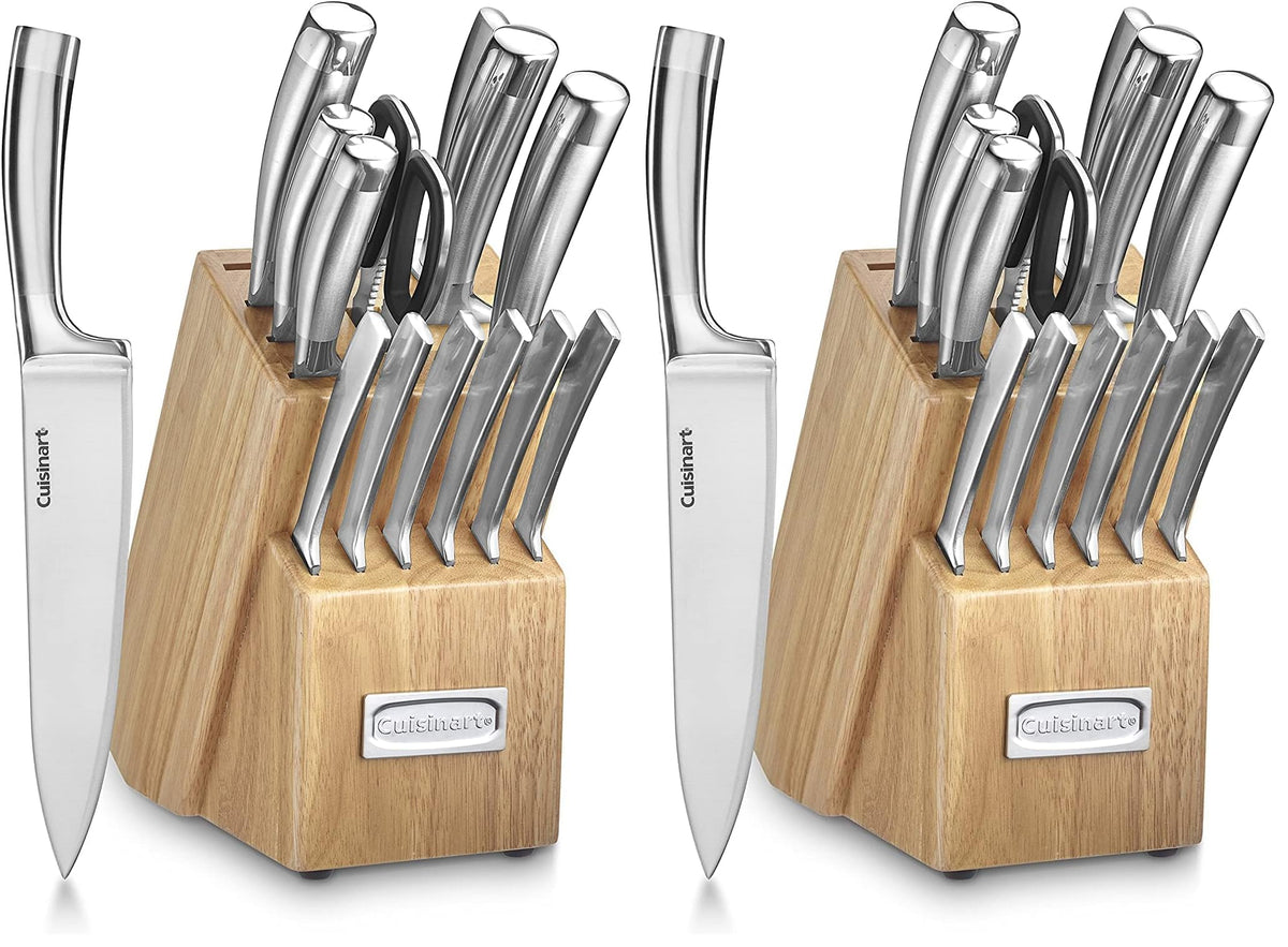 Cuisinart Stainless Steel / 15--Piece (Pack of 2) / 15 Piece Block Set Knife Block Sets