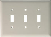 Legrand Pass & Seymour TPJ3W Trademaster Jumbo oversized Unbreakable Nylon Wall Plate, 3 Gang, Three Toggle Cover, White (1 Count)