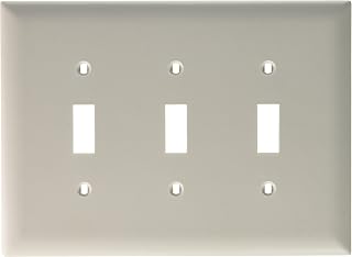Legrand Pass & Seymour TPJ3W Trademaster Jumbo oversized Unbreakable Nylon Wall Plate, 3 Gang, Three Toggle Cover, White (1 Count)
