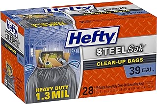 Hefty SteelSak Heavy Duty Large Clean-Up Trash Bags, 39 Gallon, 28 Count