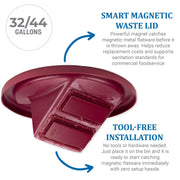 Flatware Retriever by San Jamar – Fits 32 and 44 Gallon Containers, 44.0 gallons, Polyethylene (HDPE), Burgundy, Model KA3244
