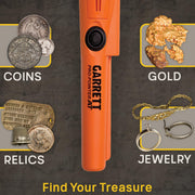 Garrett Pro-Pointer AT Pinpointer with Dig Pouch by Garrett Metal Detectors – Metal, Orange / Multi, Model 1140900/1664800