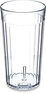 Carlisle FoodService Products Bistro Tumbler Plastic Tumbler for Restaurants, Catering, Kitchens, Plastic, 12.3 Ounces, Clear