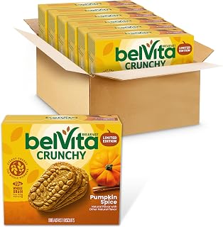 Belvita Breakfast Bars Biscuits, Pumpkin Spice, 30 Total Packs, 6 Boxes (4 Biscuits Per Pack)