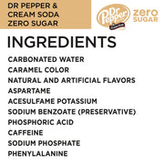 and Cream Soda Zero Sugar Soda by Dr Pepper – 12 Fl Oz (Pack of 24), brown, Pack of 24
