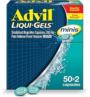 Advil Mini Liqui-Gels, Ibuprofen 200mg, 50 Pain Relief Packets