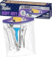 Ziploc Heavy Duty Gallon Storage Bags, Reusable Large Bag for Food, Tools, Craft, and Clothing Storage, 10 Count