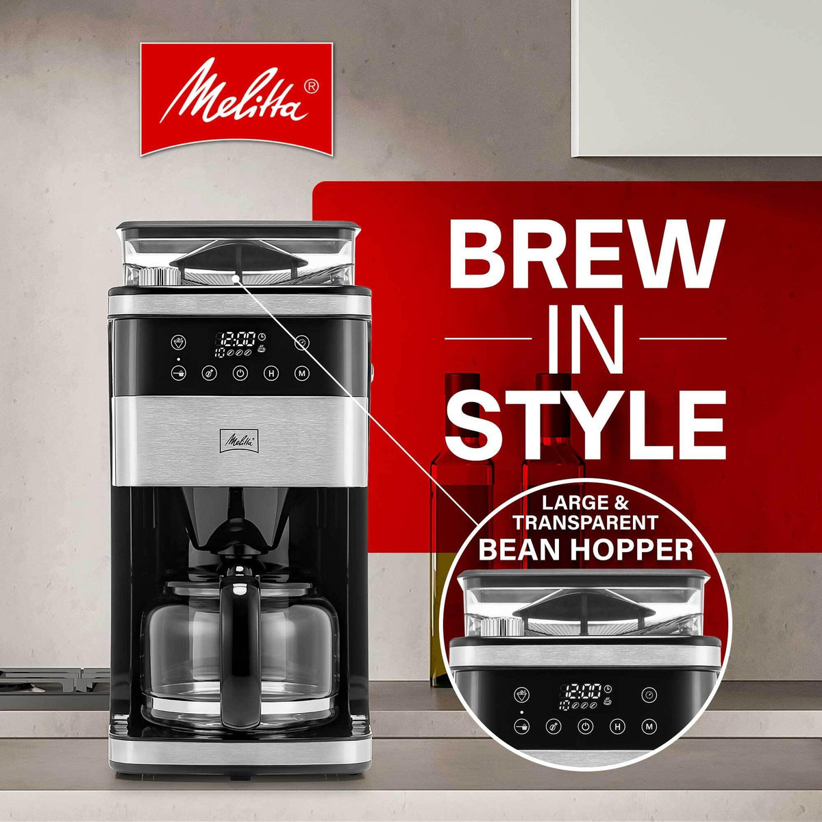 ® Aroma Fresh™ Plus 10-Cup Automatic Drip by Melitta – 10 cups, Stainless Steel, Stainless and Black