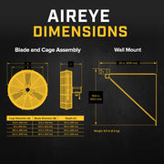 AirEye 36" Swivel Mount Fan by Big Ass Fans – 36", Alloy Steel, Black/Yellow, Model 67e1d478-a74f-4ad1-bf58-d331c1635b4c