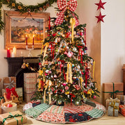 Junkin Quilted Tree Skirt, 48 Inch Diameter, Colorful Patchwork