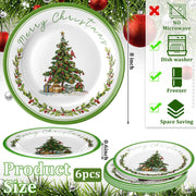 Loyim Melamine Christmas Plates, 8 Inch, Set of 6