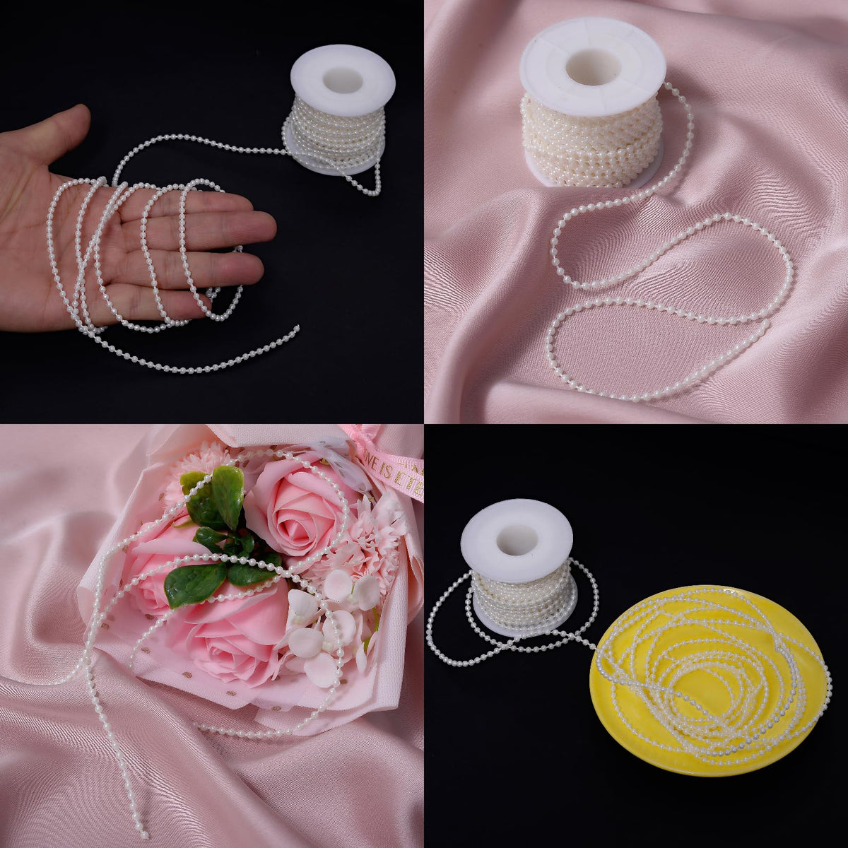 3mm Millet Beads Crafts Faux Pearl Beads Garland Pearl Bead Roll Strand of Pearls to Decorate Floral Centerpieces Wedding Party Favor Christmas Tree(33 Feet Ivory) by YoungJewl –