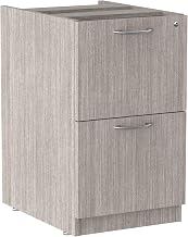 Alera Valencia Series Full Pedestal File, Left or Right, 2 Legal/Letter-Size File Drawers, Gray, 15.63" x 20.5" x 28.5"