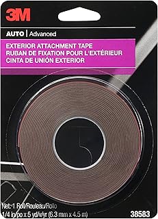 3M Exterior Attachment Tape, Ideal for Moldings, Emblems and Trim, 1/4 in width x 5 yards in length, 1 roll