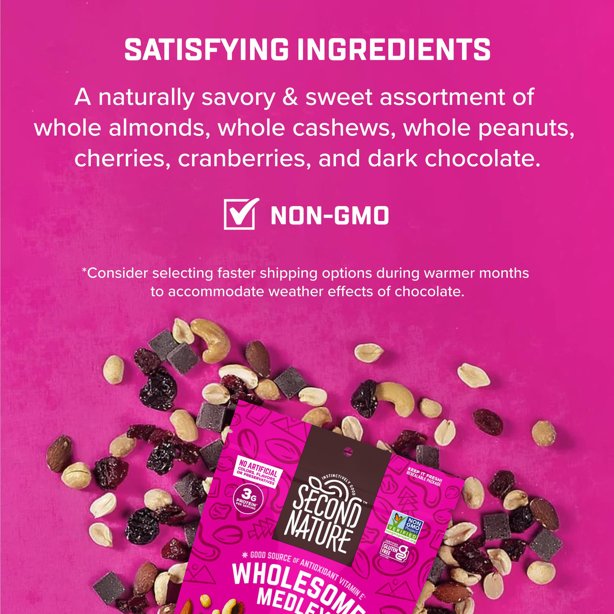 Second Nature Wholesome Medley / 30 Ounce (Pack of 6) / 6 Snack & Trail Mixes
