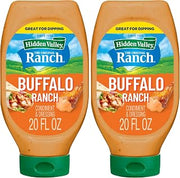 Hidden Valley Buffalo Ranch Condiment and Dressing, Easy Squeeze Bottle, 20 Fluid Ounces (Package May Vary) (Pack of 2)