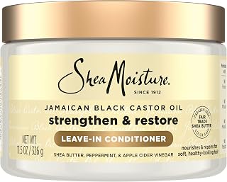 Shea Moisture Jamaican Black Castor Oil Strengthen & Restore Leave-In Conditioner, 11 Ounce | For damaged hair - softens, detangles and helps reduce breakage with Jamaican Black Castor Oil.