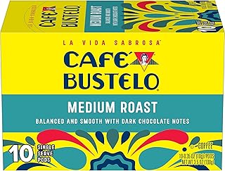 Cafe Bustelo Café Bustelo Medium Roast, Single Serve Coffee Pods, 10 Count (Pack of 1)