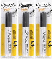 Sharpie Pro King Size Permanent Marker, Chisel Tip, Black, Pack of 3 (15101)