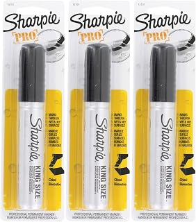 Sharpie Pro King Size Permanent Marker, Chisel Tip, Black, Pack of 3 (15101)